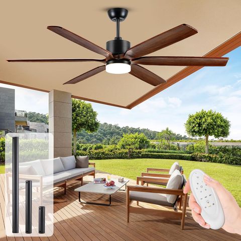 60 Inch Outdoor Ceiling Fans For Patios With Lights, Modern Farmhouse ... with Modern Outdoor Ceiling Fan With Timer Setting